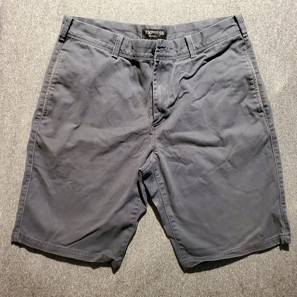 Express Flat Front Shorts (Navy) - Picture 2 of 5
